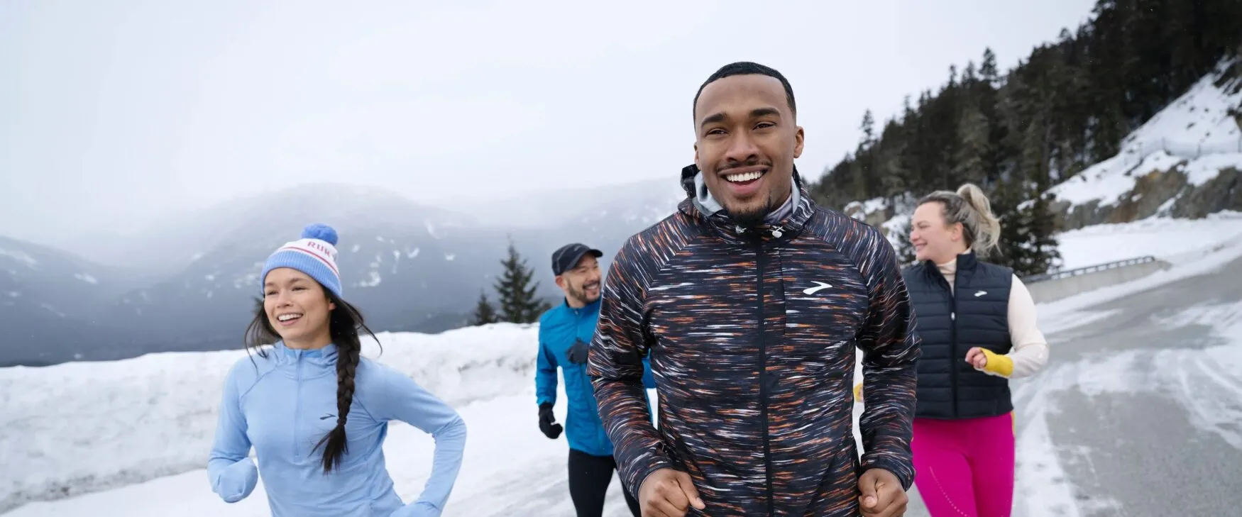 Group running in the winter
