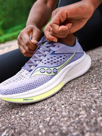 Saucony Women's Ride 17 zoomed in lifestyle