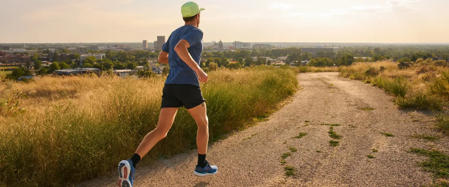 Man running in Boise wearing Brooks Glycerin 21 running shoes