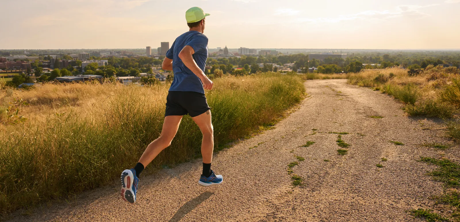 Man running in Boise wearing Brooks Glycerin 21 running shoes
