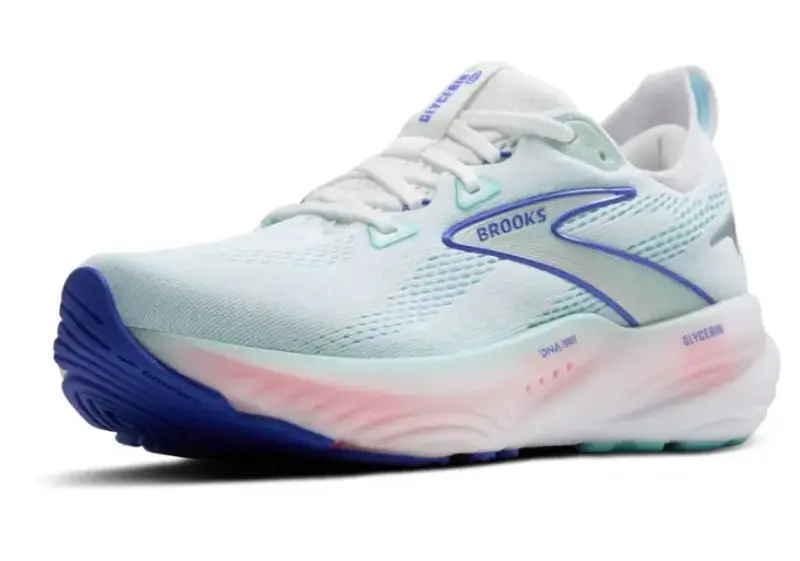 Women's Brooks Glycerin 22 White/Limpet Shell/Amparo Blue side view