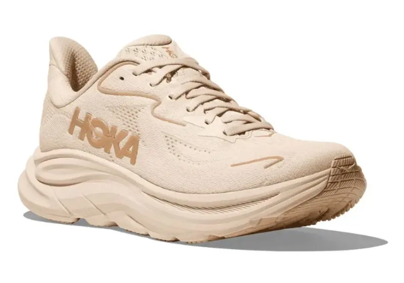 stack height view of the women's Hoka Clifton 10 VanillaBirch on a white background